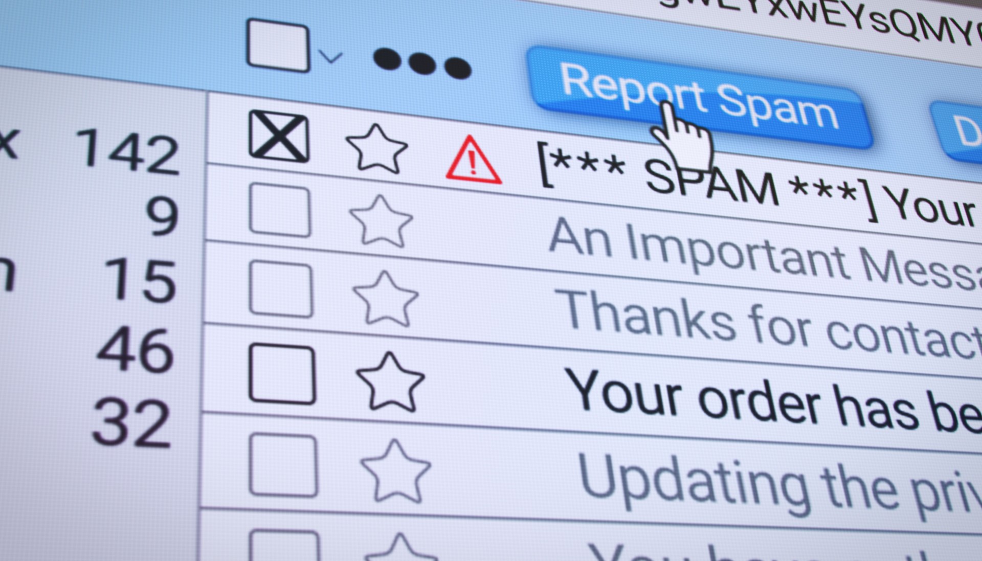 Illustration of an e-mail inbox folder in the internet browser with a spam e-mail. Illustration of an e-mail inbox folder in the internet browser with a spam e-mail.